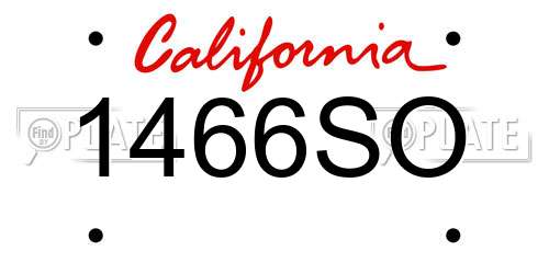1466SO California License Plate