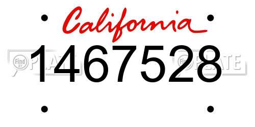 1467528 California License Plate