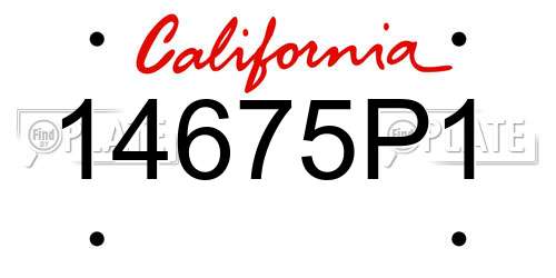 14675P1 California License Plate