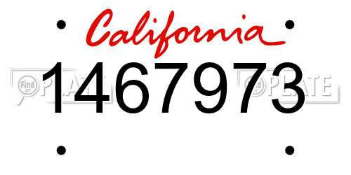1467973 California License Plate