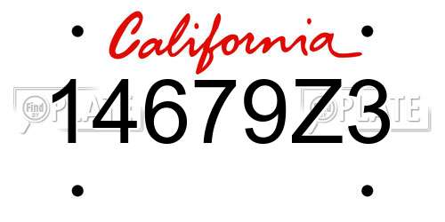 14679Z3 California License Plate