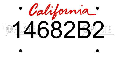 14682B2 California License Plate