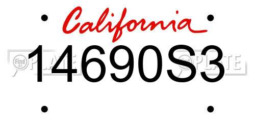 14690S3 California License Plate