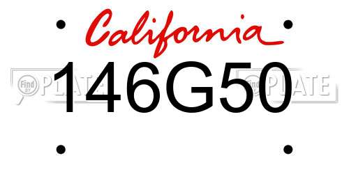 146G50 California License Plate