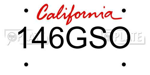 146GSO California License Plate