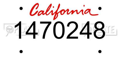 1470248 California License Plate