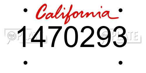 1470293 California License Plate