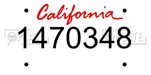 1470348 California License Plate
