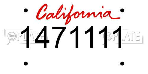 1471111 California License Plate