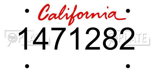 1471282 California License Plate
