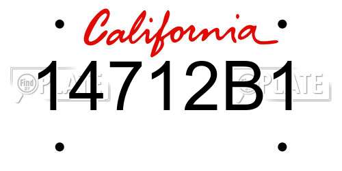 14712B1 California License Plate