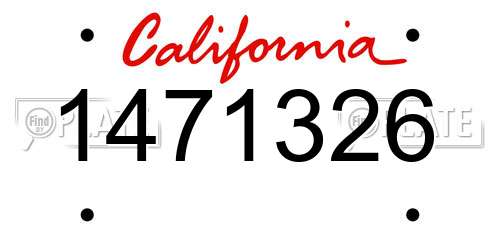 1471326 California License Plate