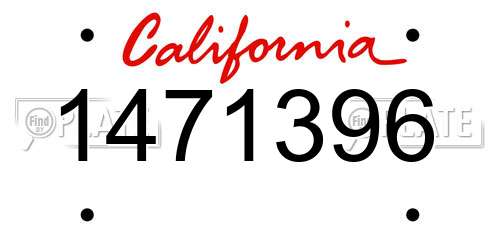 1471396 California License Plate