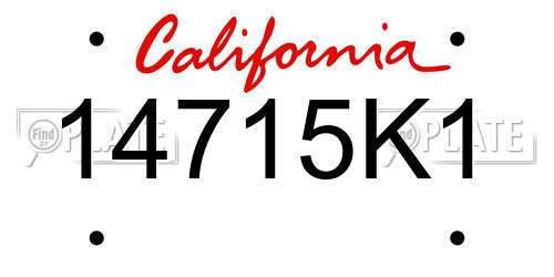 14715K1 California License Plate