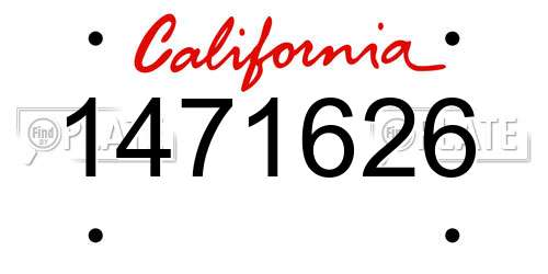 1471626 California License Plate