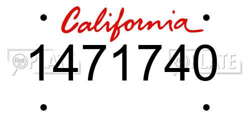 1471740 California License Plate