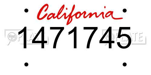 1471745 California License Plate