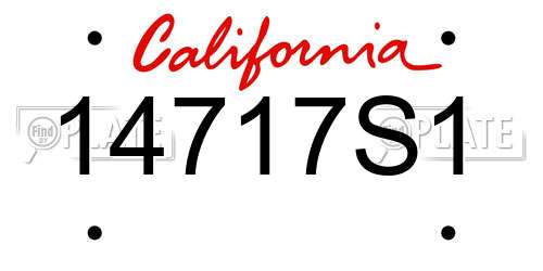 14717S1 California License Plate