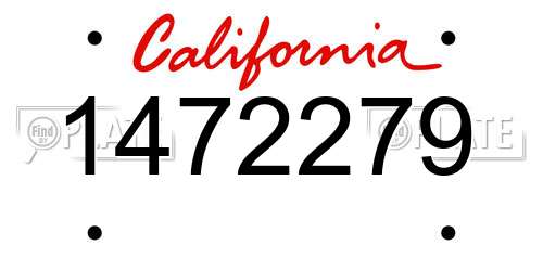 1472279 California License Plate