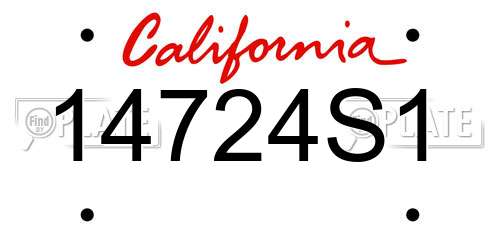 14724S1 California License Plate