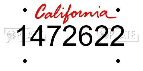 1472622 California License Plate