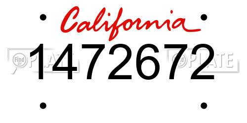 1472672 California License Plate