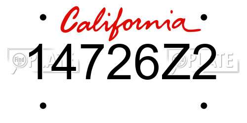 14726Z2 California License Plate