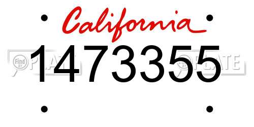 1473355 California License Plate