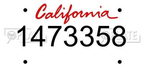 1473358 California License Plate