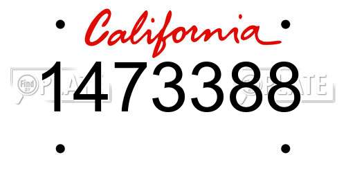 1473388 California License Plate