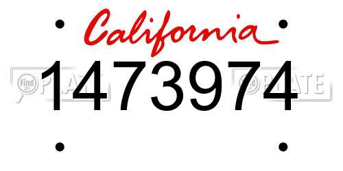 1473974 California License Plate
