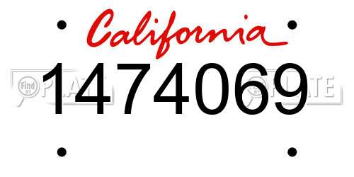 1474069 California License Plate