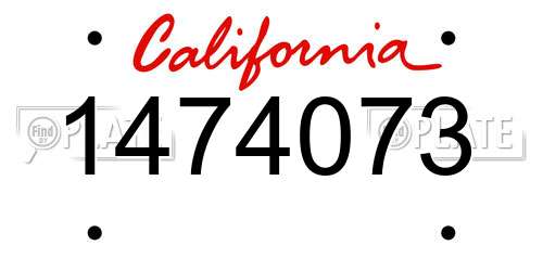 1474073 California License Plate