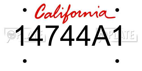 14744A1 California License Plate