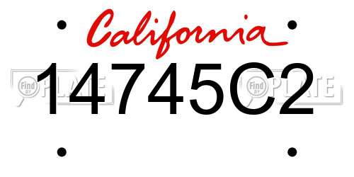 14745C2 California License Plate