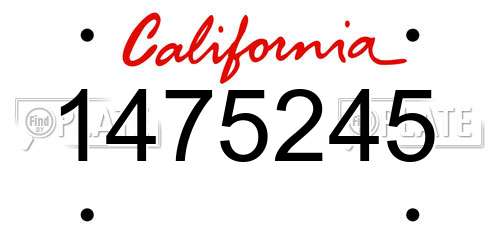 1475245 California License Plate