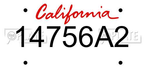 14756A2 California License Plate