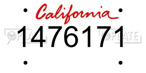 1476171 California License Plate