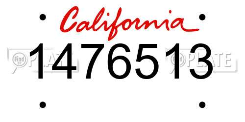 1476513 California License Plate