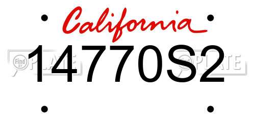 14770S2 California License Plate