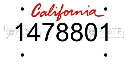 1478801 California License Plate