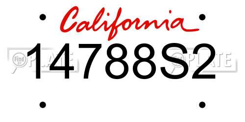 14788S2 California License Plate