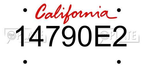 14790E2 California License Plate