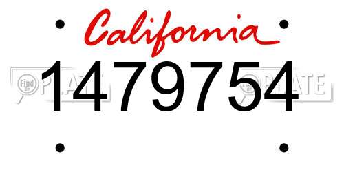 1479754 California License Plate