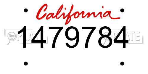 1479784 California License Plate