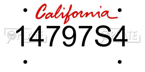 14797S4 California License Plate