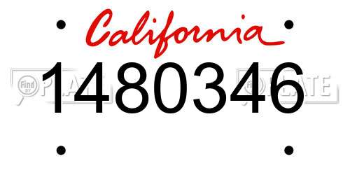 1480346 California License Plate