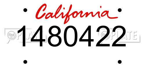 1480422 California License Plate