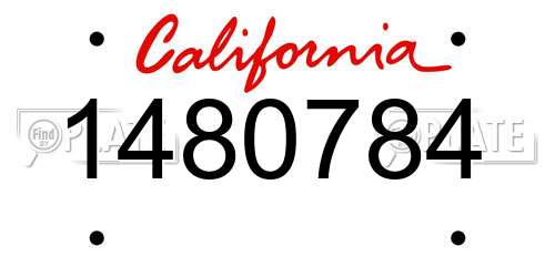 1480784 California License Plate