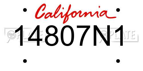 14807N1 California License Plate